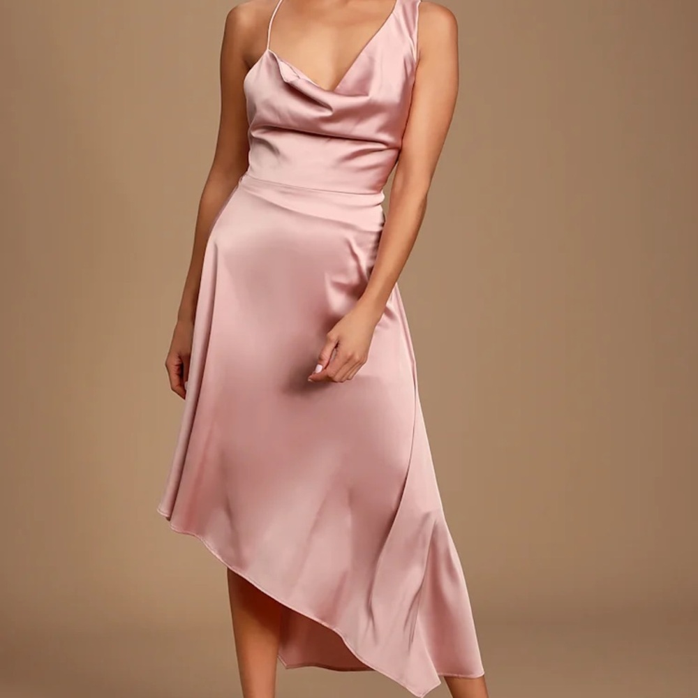 Elegant Mauve Satin Dress